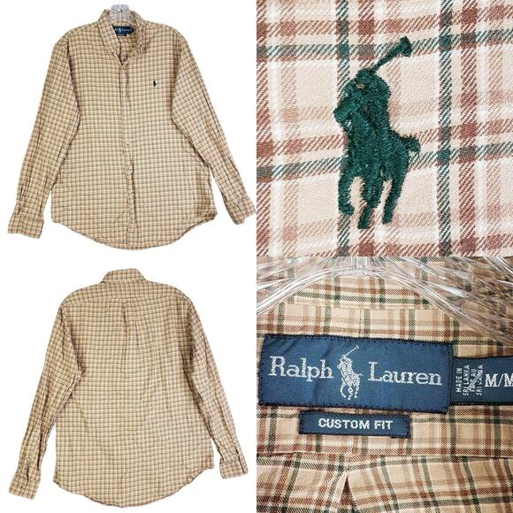 Polo Ralph Lauren Shirt Oxford Mens Size Medium M Fall Plaid Button Down LS - Picture 1 of 9